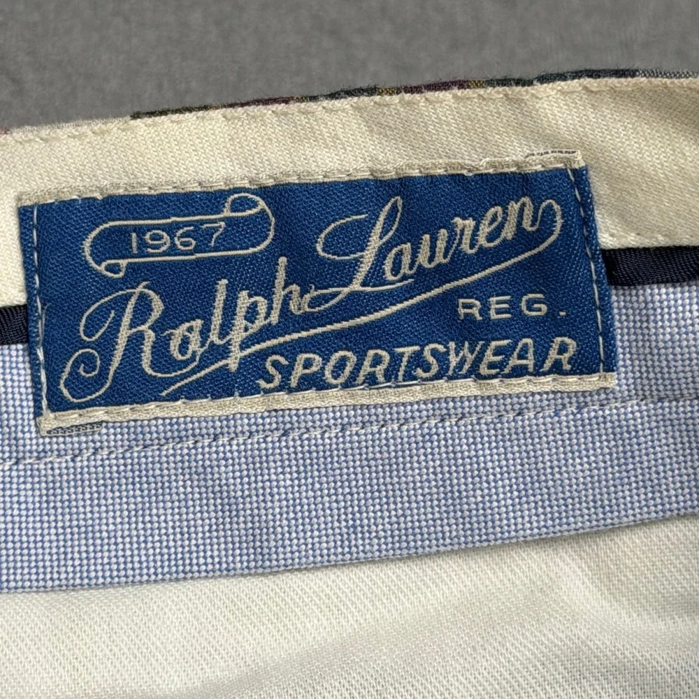 Polo Ralph Lauren Mens Patchwork Madras Plaid Cotton Shorts Multi Color Size 40